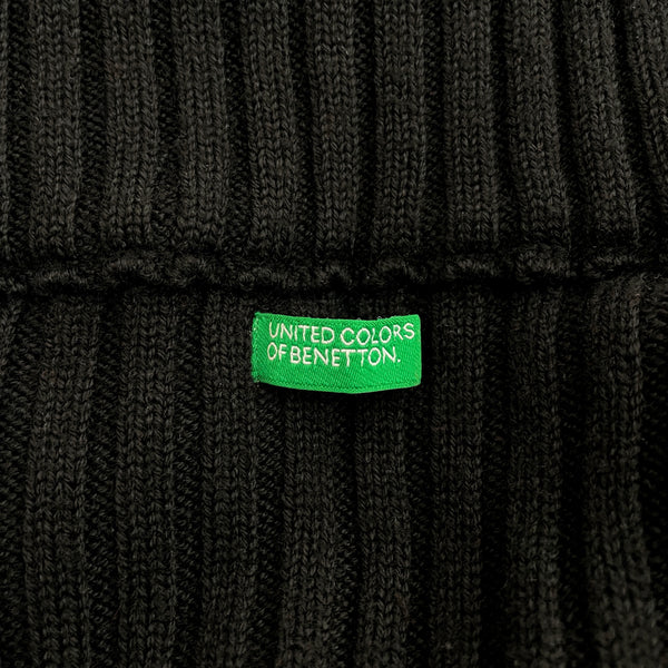 BENETTON BLACK DOUBLE ZIP CARDIGAN (S)