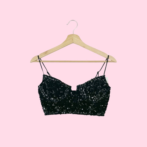 ANTHROPOLOGIE EVE SEQUIN BRALETTE (S)