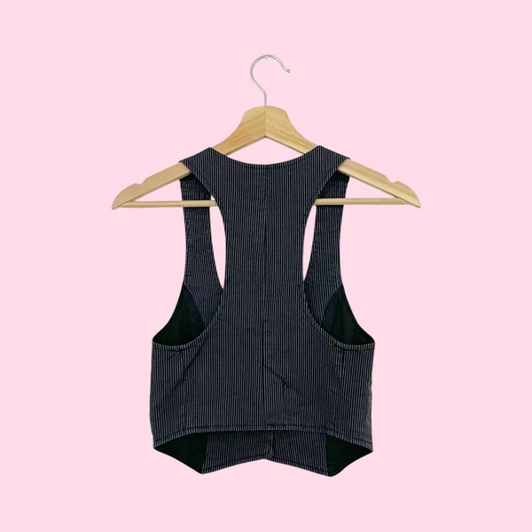 STRIPED CROPPED VEST (XS)