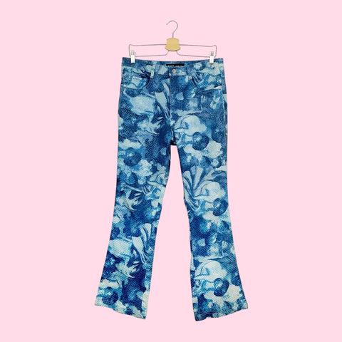 BLUE ANGEL PRINT BOOTCUT PANTS (16)