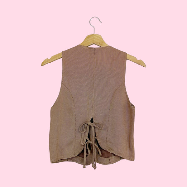 BROWN STRIPED VEST (S)