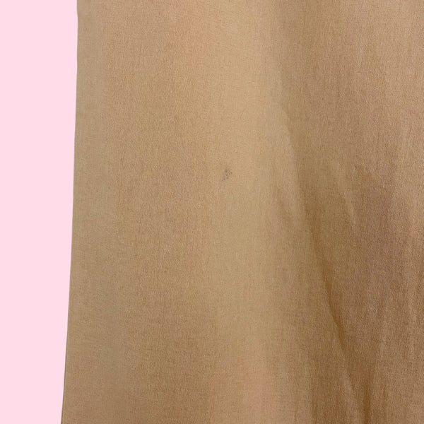 TAN STRETCH BOOTCUT PANTS W/ SUEDE LACE (M)