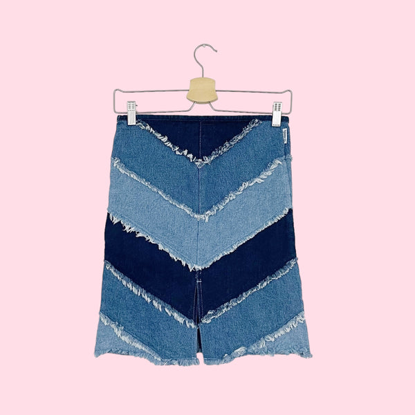 DENIM PATCHWORK SKIRT (XXS)