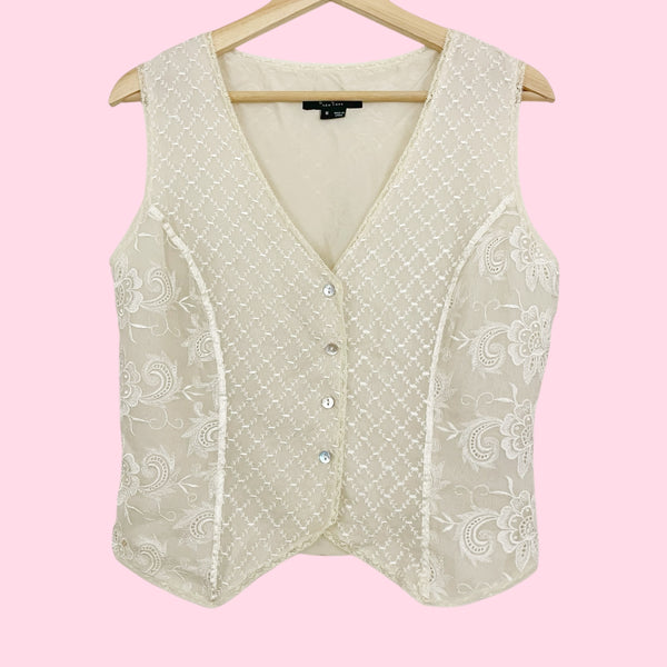 CREAM EMBROIDERED SILK VEST (6)