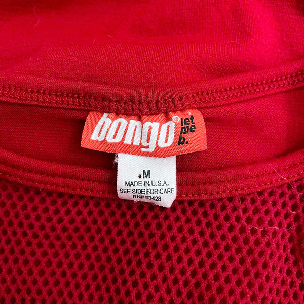 RED FISHNET ZIPPER TOP (S/M)