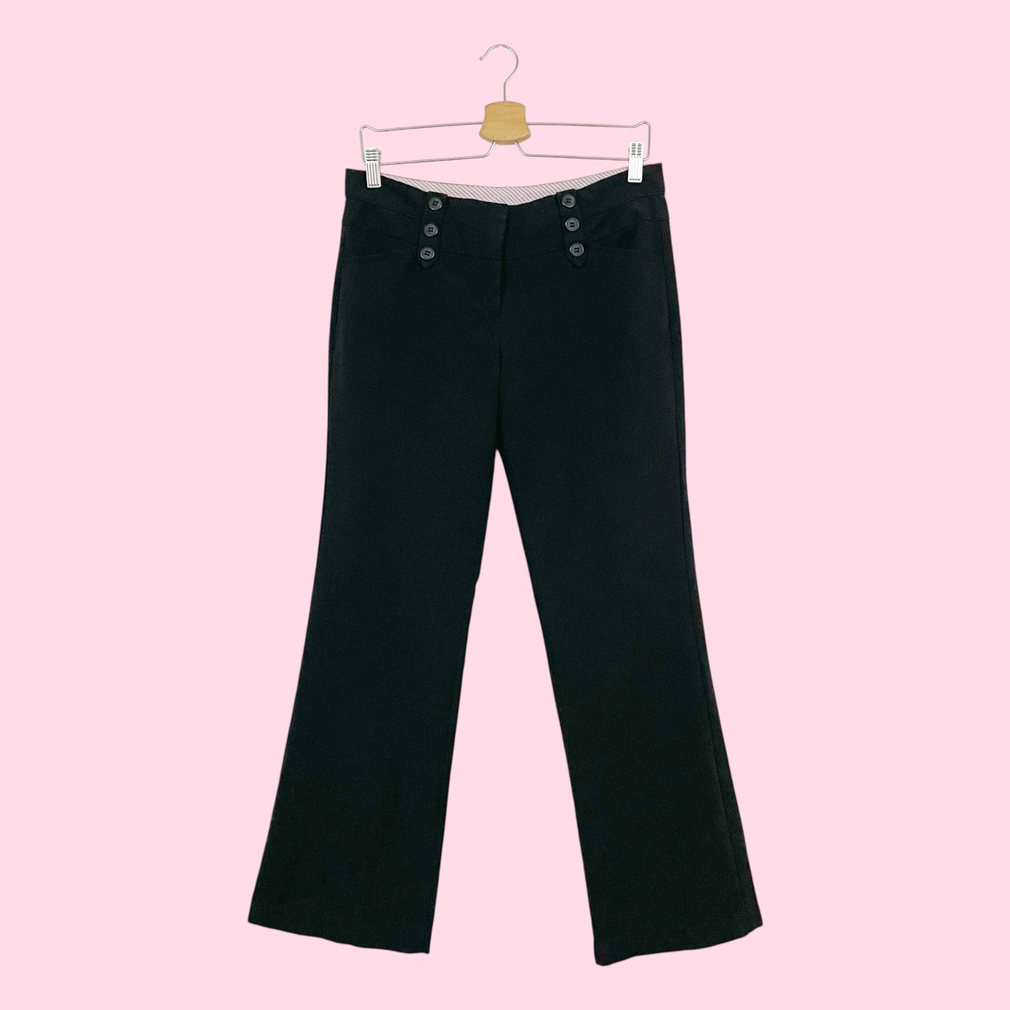 BLACK LOW RISE BOOTCUT PANTS (9)