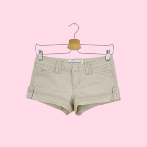 Y2K KHAKI MICRO MINI SHORTS (0)
