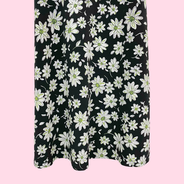 BLACK FLORAL TIE BACK MIDI DRESS (8)