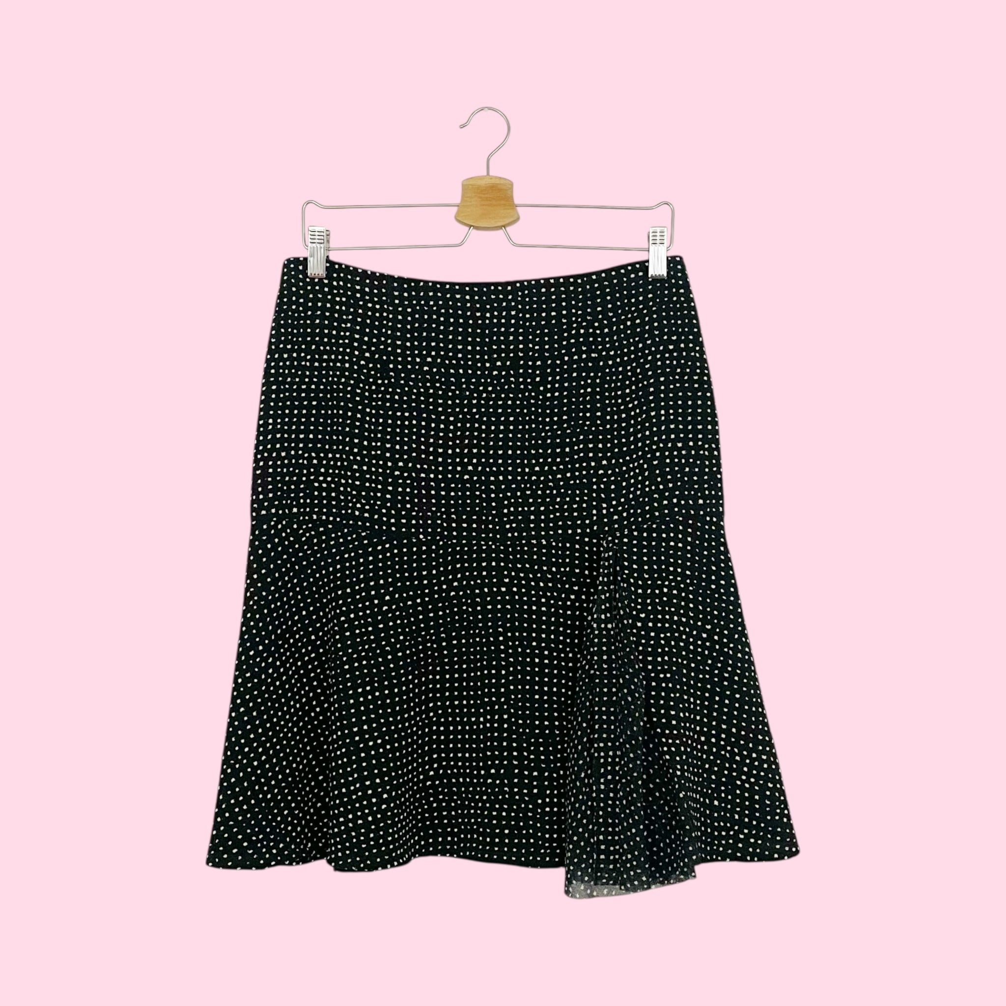 FUZZI BLACK + CREAM DOT MIDI SKIRT (31)