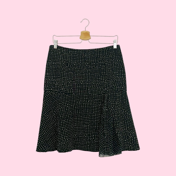 FUZZI BLACK + CREAM DOT MIDI SKIRT (31)