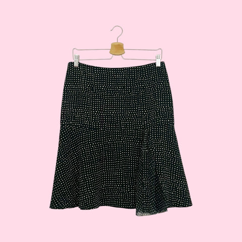 FUZZI BLACK + CREAM DOT MIDI SKIRT (31)