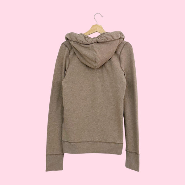Y2K Abercrombie Light Brown Deep V Hoodie (M)