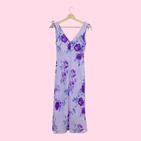 LAVENDER FLORAL MAXI DRESS (S/M)