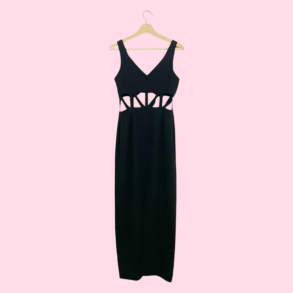 90S BLACK CUT OUT MAXI DRESS (6)