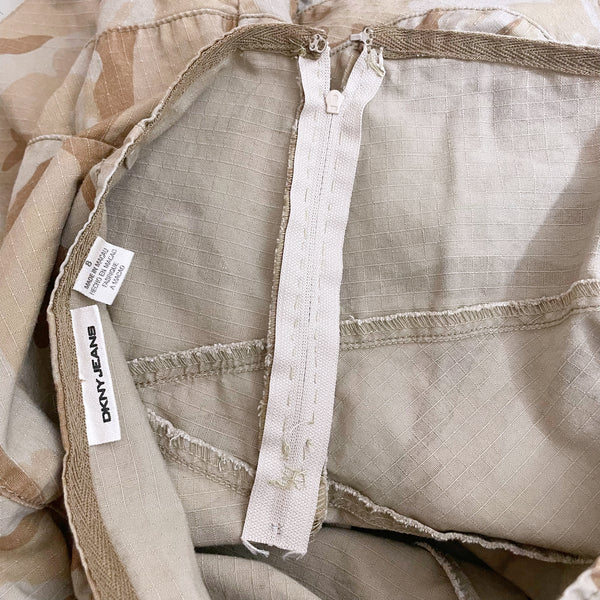 DKNY TAN CAMO PANELED MIDI SKIRT (8)