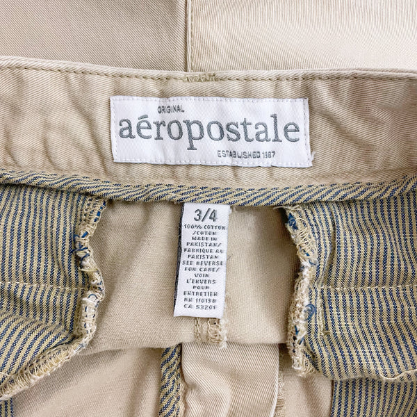 Y2K AEROPOSTALE KHAKI LOW RISE SHORTS (3/4)
