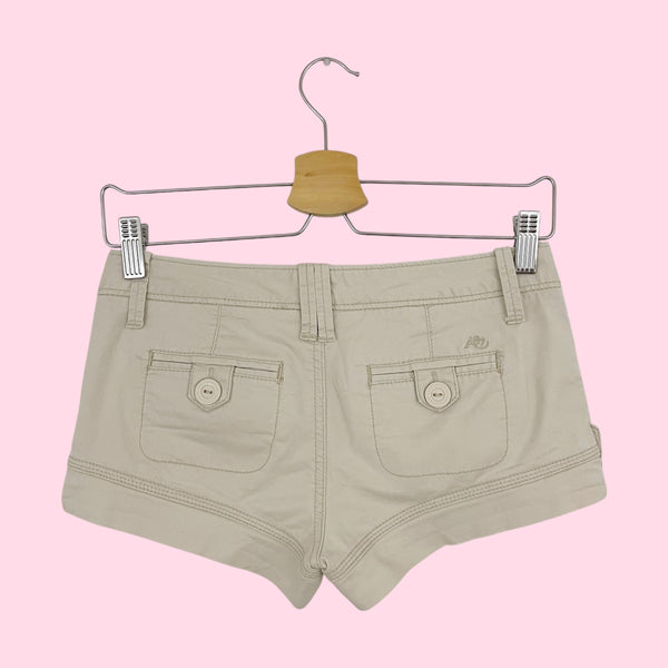 Y2K KHAKI MICRO MINI SHORTS (0)