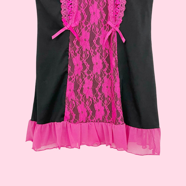 Y2K RAMPAGE BLACK + PINK BABYDOLL (S/M)