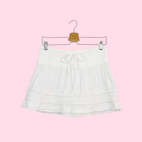 ABERCROMBIE WHITE RUFFLE SKIRT (XS)