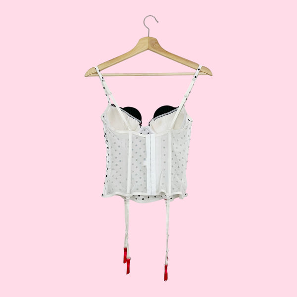 WHITE POLKA DOT BUSTIER (36)