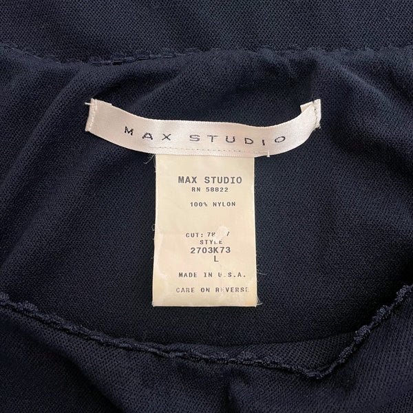 Black Mesh Flutter Sleeve Top (L)