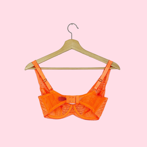 L'AGENT AGENT PROVOCATEUR ESMA HIGH APEX NEON ORANGE LACE BRA (32E)