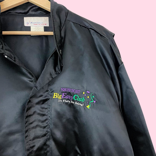90S SHOWBOAT LAS VEGAS EMBROIDERED SATIN JACKET (L)