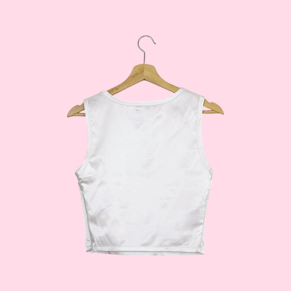 GUESS JEANS WHITE SATIN TANK (S)