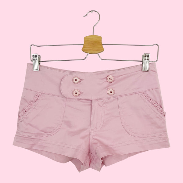 PINK LOW RISE RUFFLE SHORTS (S)
