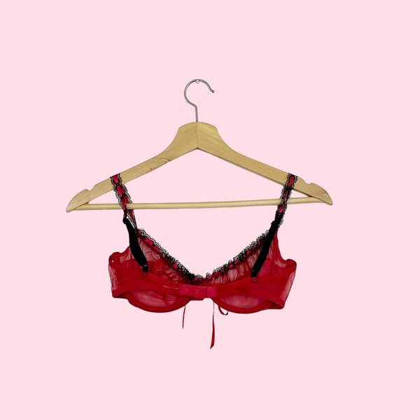 VICTORIA'S SECRET RED MESH BRA (36B)