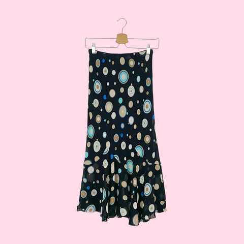 BLACK DOT PRINT MIDI SKIRT (2)