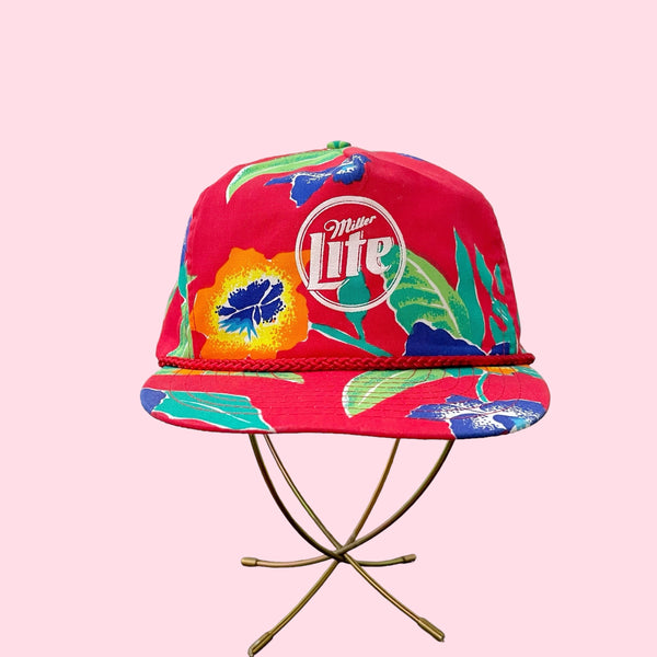 VINTAGE 90S MILLER LITE HAWAIIAN SNAPBACK HAT