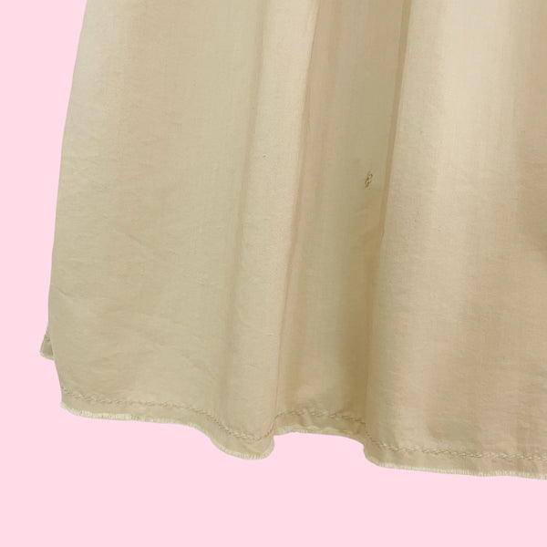 Tan + Orange Floral Midi Skirt w/ Ribbons (1)