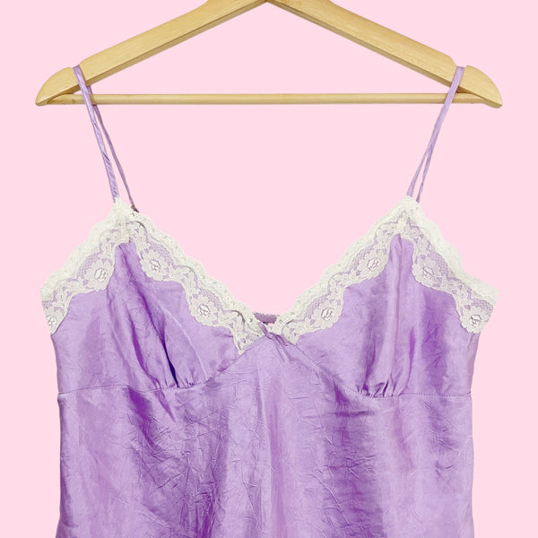 LAVENDER WRINKLE SATIN CAMI (L/XL)