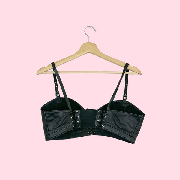 BLACK LEATHER BRA TOP (M/L)