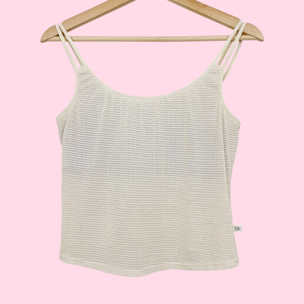 CREAM PERFORATED TANK TOP (M)