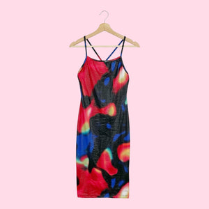 PRINTED TEXTURED MIDI DRESS (S)