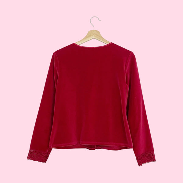 Red Velvet Cardigan (S)