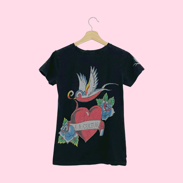LA CULTURE RHINESTONE SWALLOW T SHIRT (M)