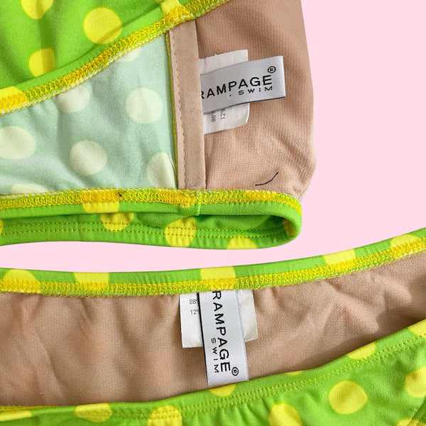 RAMPAGE NEON POLKA DOT BIKINI (L)