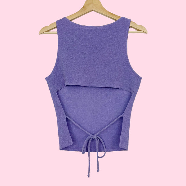 METALLIC LAVENDER BACKLESS TANK (M)
