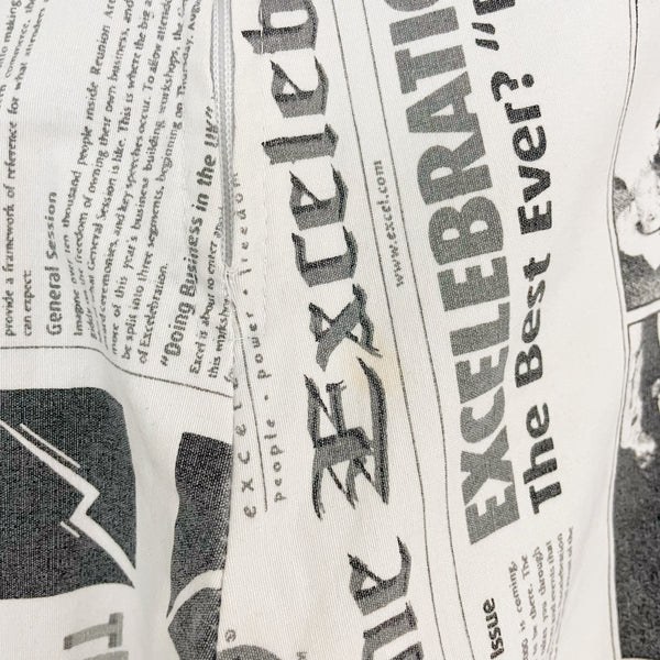 Y2K Newspaper Print Capris (S)