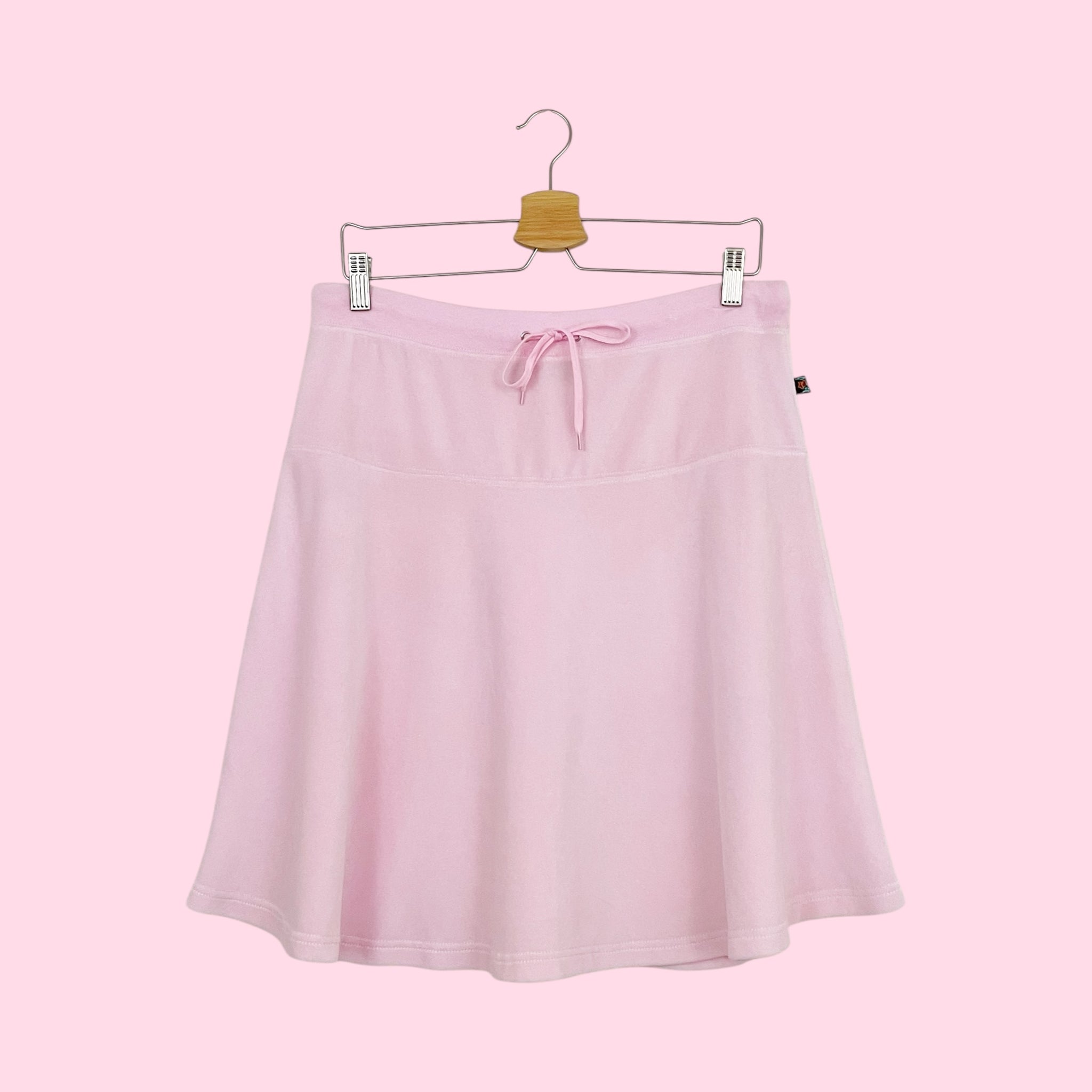 PINK VELOUR MIDI SKIRT (XL)