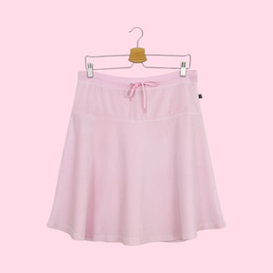 PINK VELOUR MIDI SKIRT (XL)