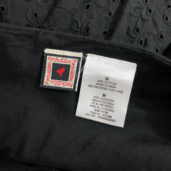 BLACK EYELET TIERED PRAIRIE SKIRT (M)