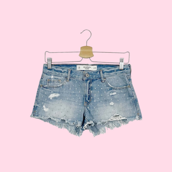 ABERCROMBIE GLITTER DOT DENIM SHORTS (24)