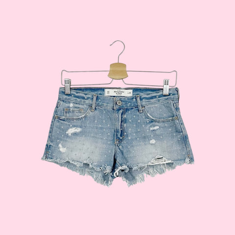 ABERCROMBIE GLITTER DOT DENIM SHORTS (24)