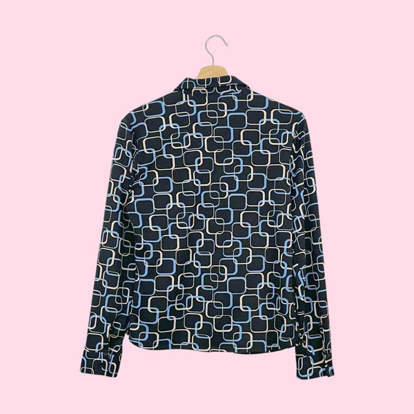 GEOMETRIC PRINT BLOUSE (M)