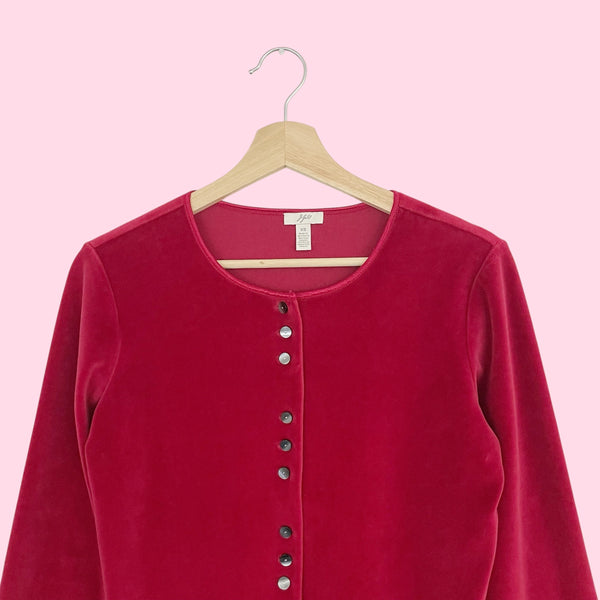 Red Velvet Cardigan (S)