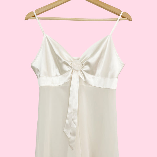 90s Victoria's Secret White Rosette Babydoll (M)